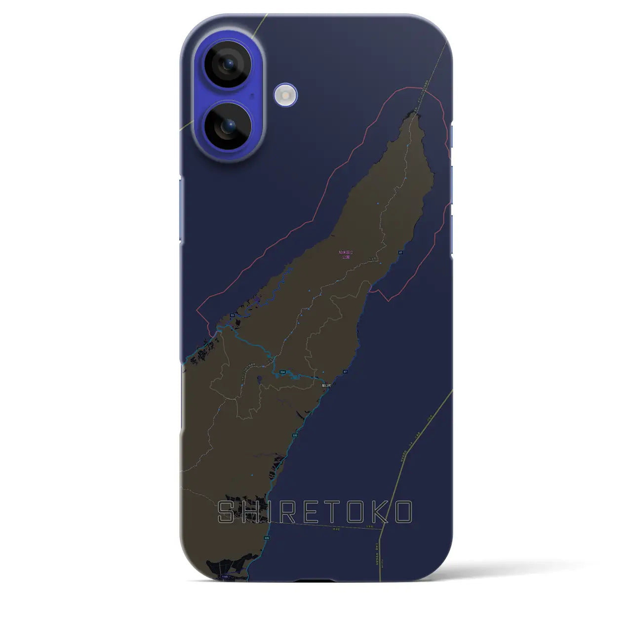 【知床(北海道)】地図柄iPhoneケース(バックカバータイプ)