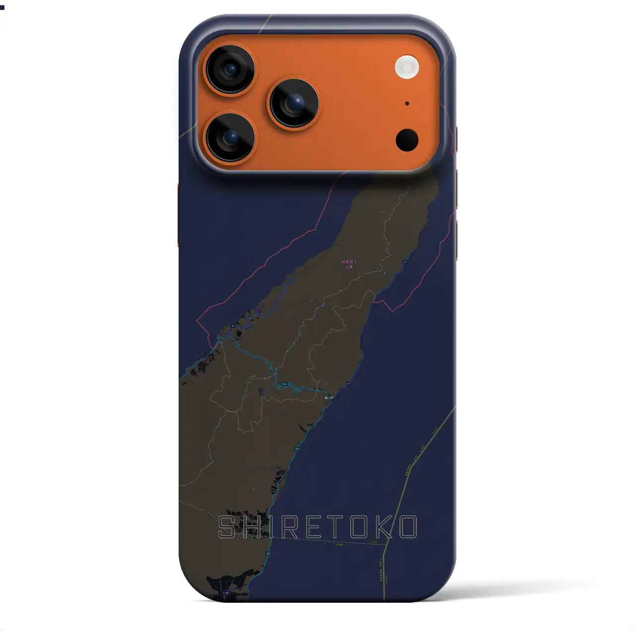 【知床(北海道)】地図柄iPhoneケース(バックカバータイプ)