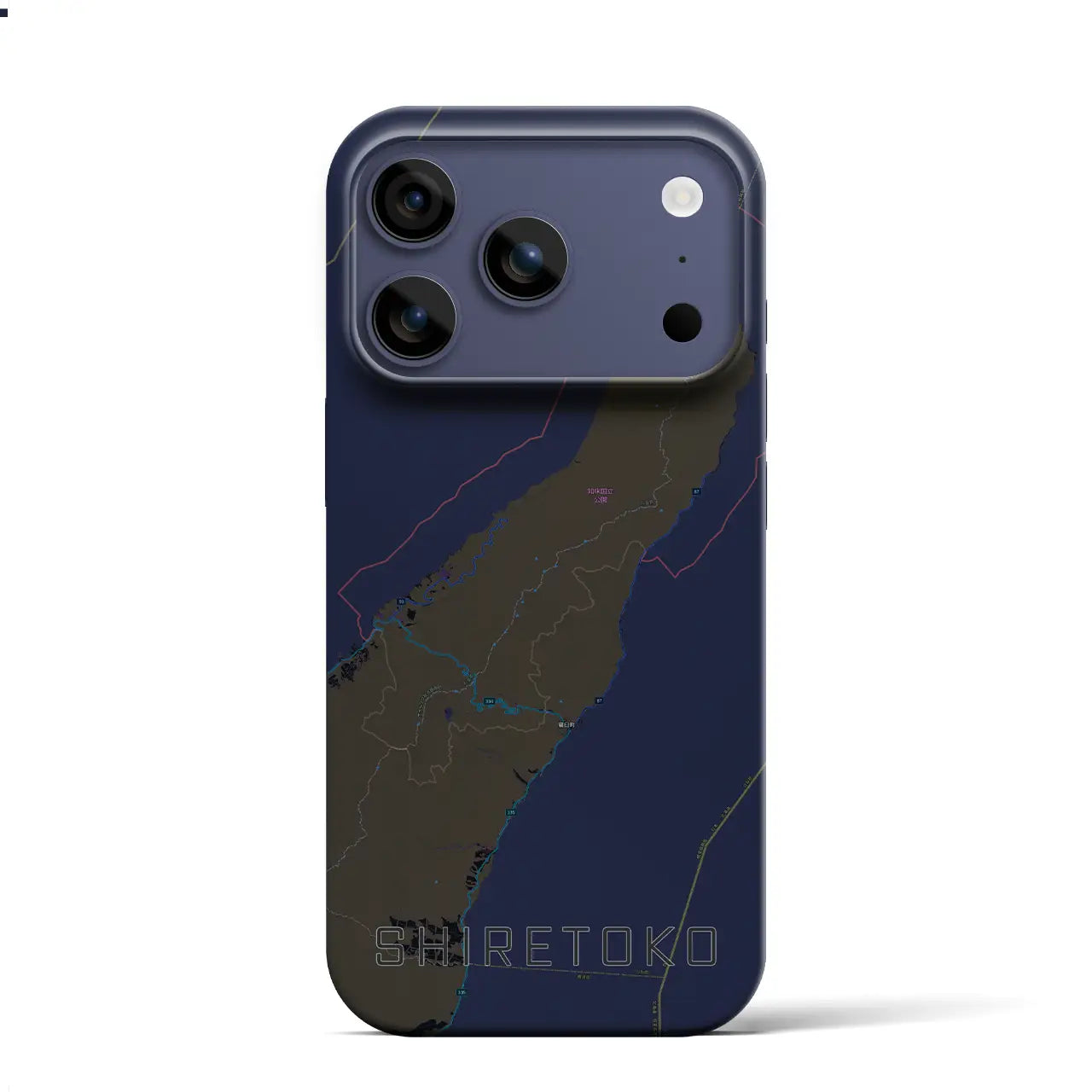 【知床(北海道)】地図柄iPhoneケース(バックカバータイプ)