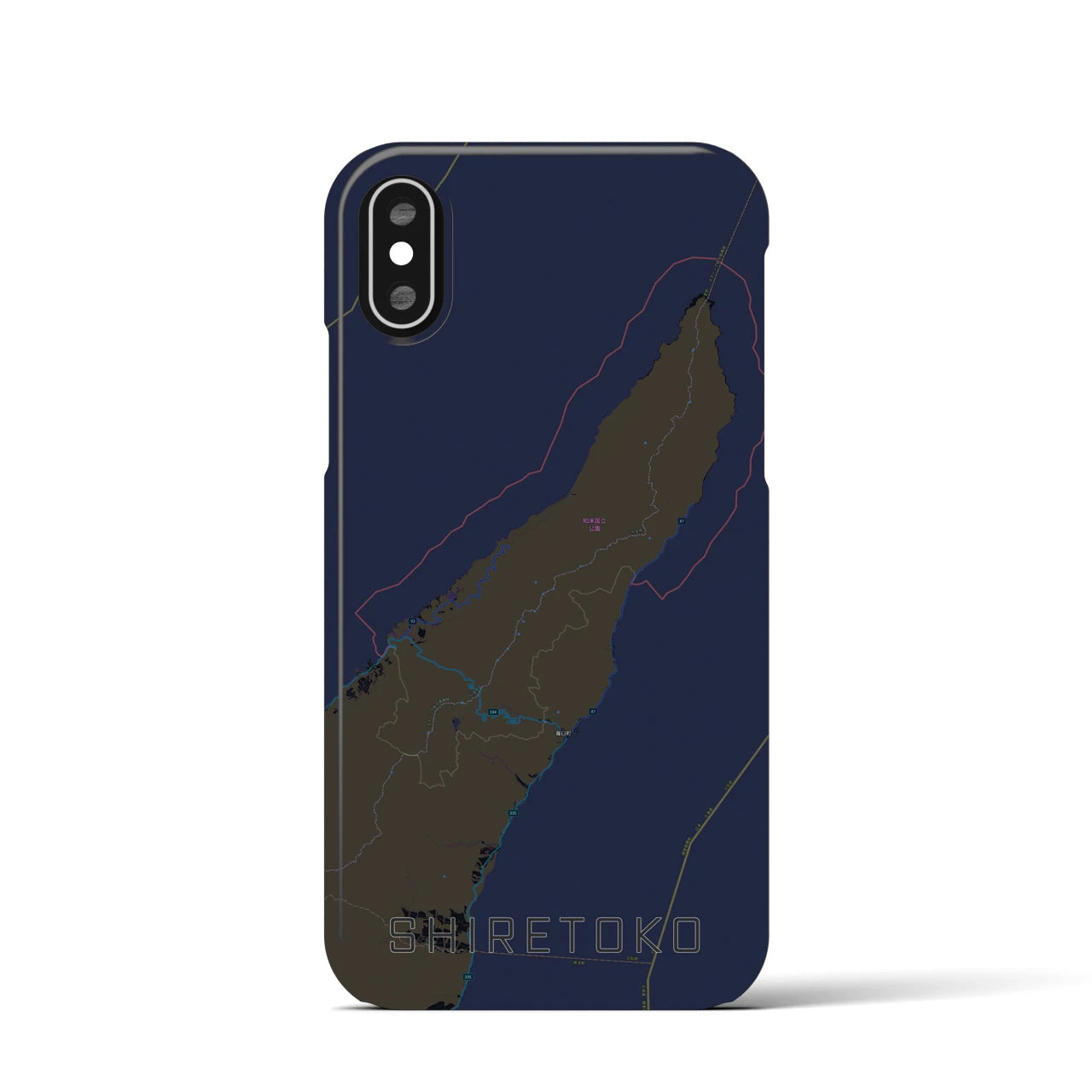 【知床(北海道)】地図柄iPhoneケース(バックカバータイプ)