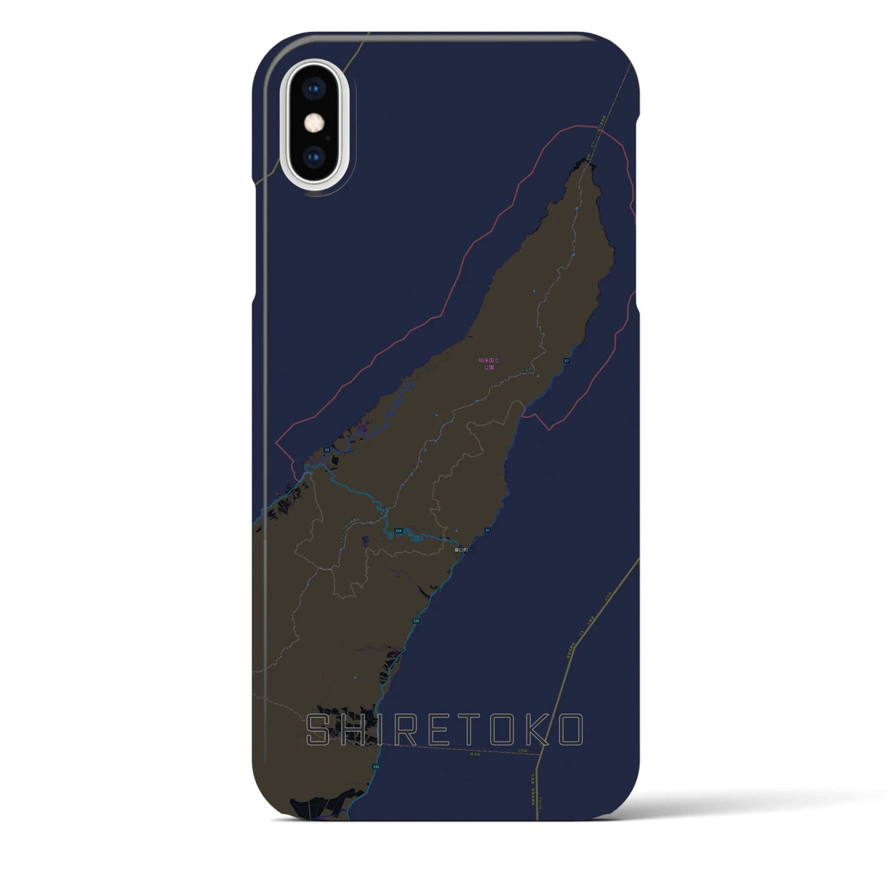 【知床(北海道)】地図柄iPhoneケース(バックカバータイプ)