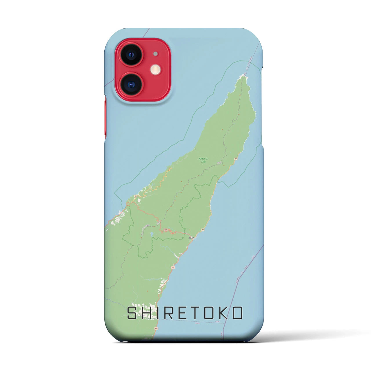 【知床(北海道)】地図柄iPhoneケース(バックカバータイプ)