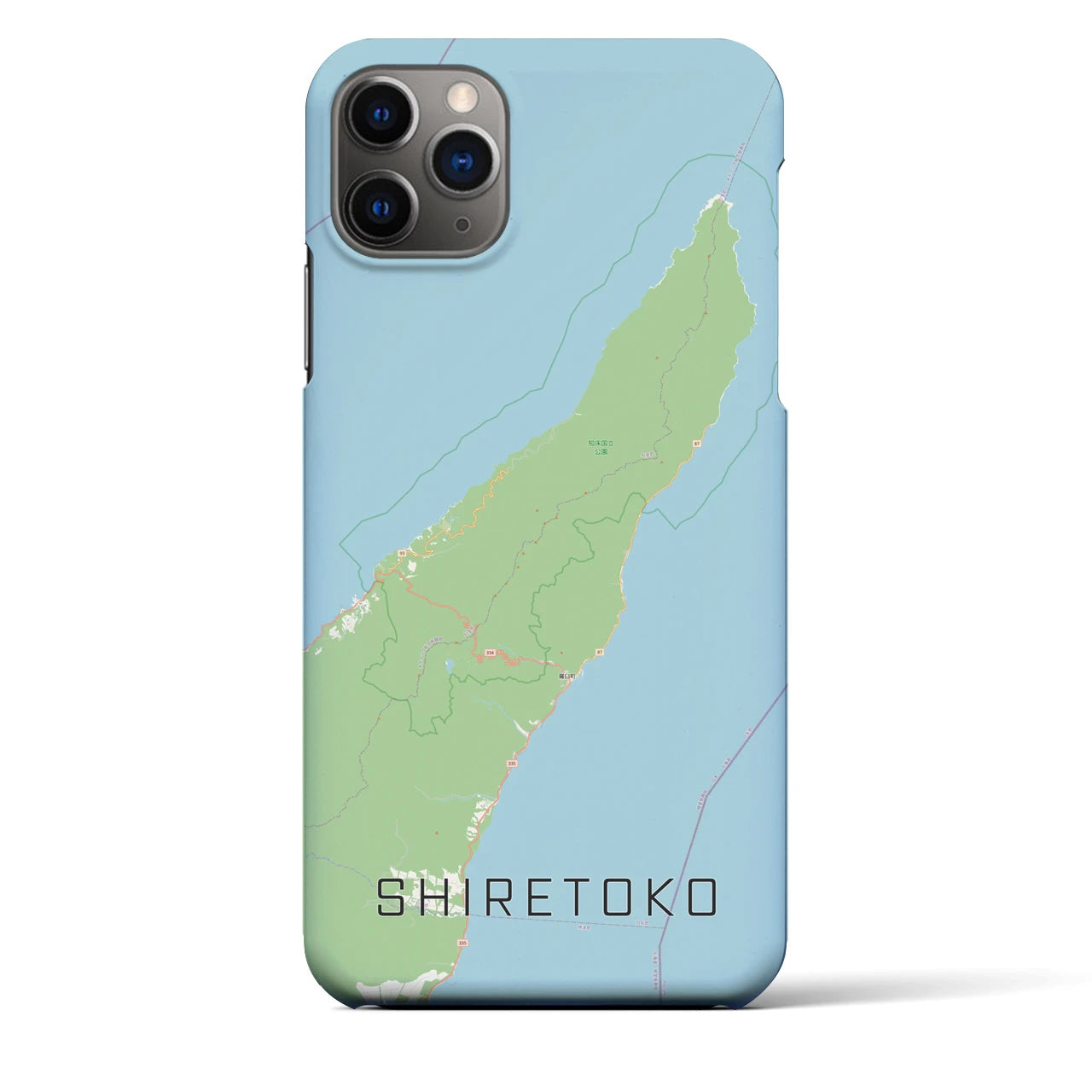 【知床(北海道)】地図柄iPhoneケース(バックカバータイプ)