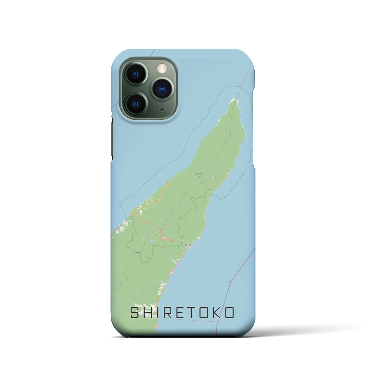 【知床(北海道)】地図柄iPhoneケース(バックカバータイプ)
