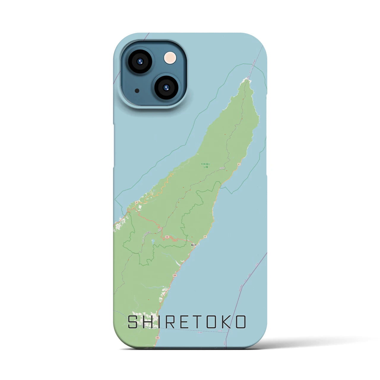 【知床(北海道)】地図柄iPhoneケース(バックカバータイプ)