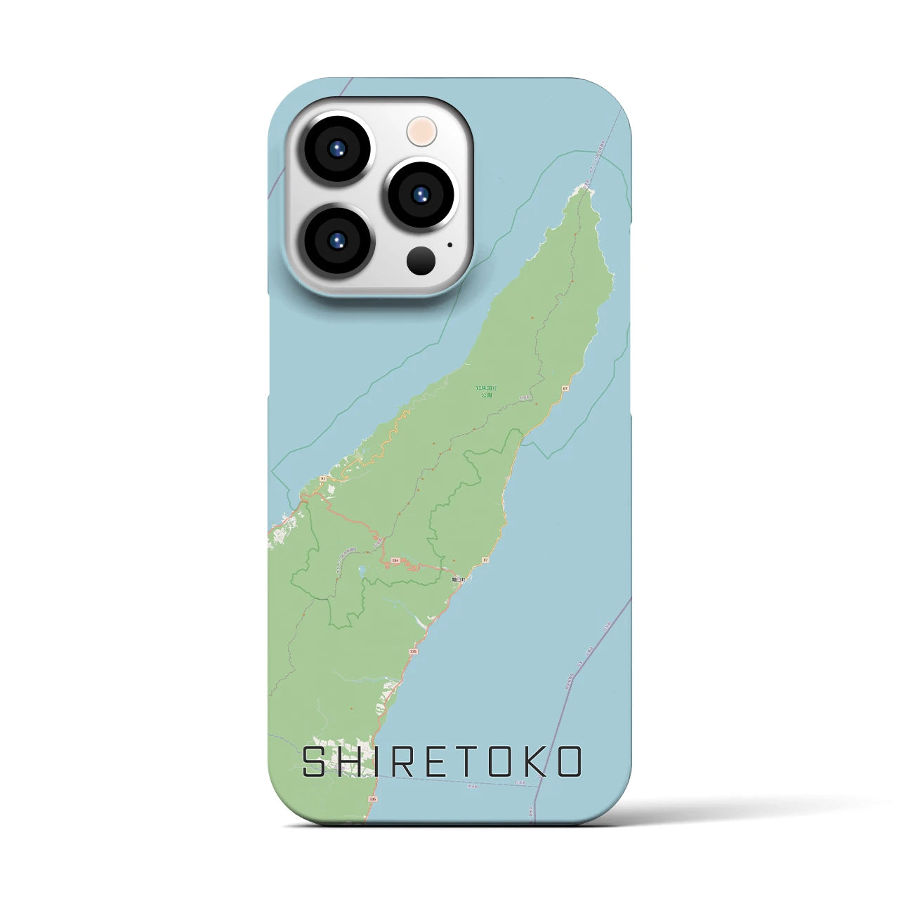 【知床(北海道)】地図柄iPhoneケース(バックカバータイプ)