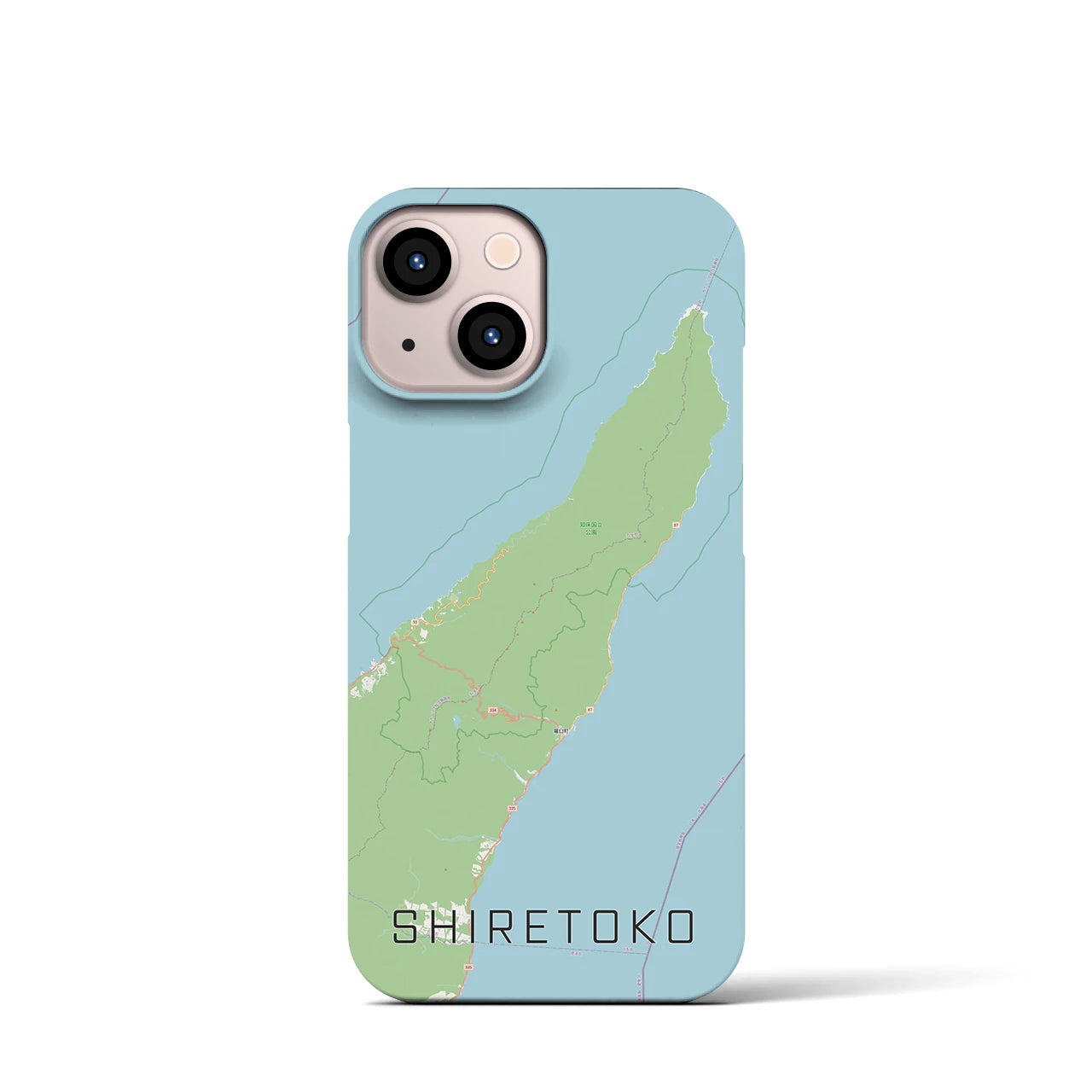 【知床(北海道)】地図柄iPhoneケース(バックカバータイプ)
