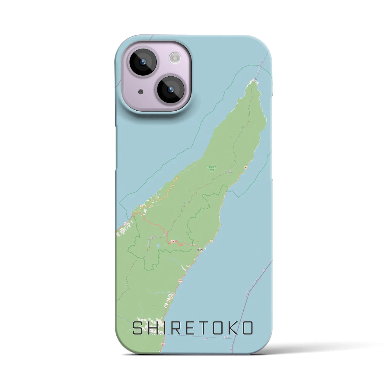 【知床(北海道)】地図柄iPhoneケース(バックカバータイプ)