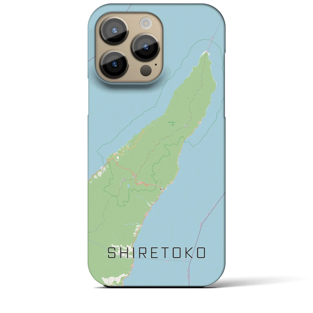 【知床(北海道)】地図柄iPhoneケース(バックカバータイプ)