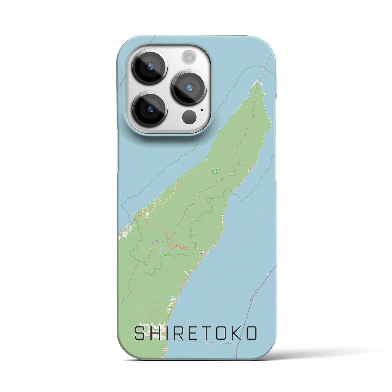 【知床(北海道)】地図柄iPhoneケース(バックカバータイプ)