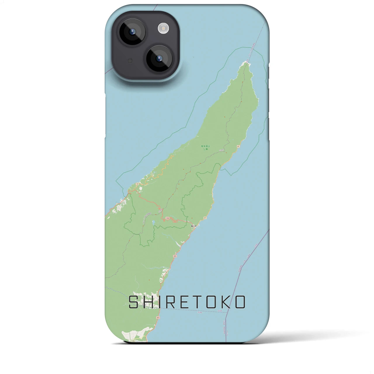 【知床(北海道)】地図柄iPhoneケース(バックカバータイプ)