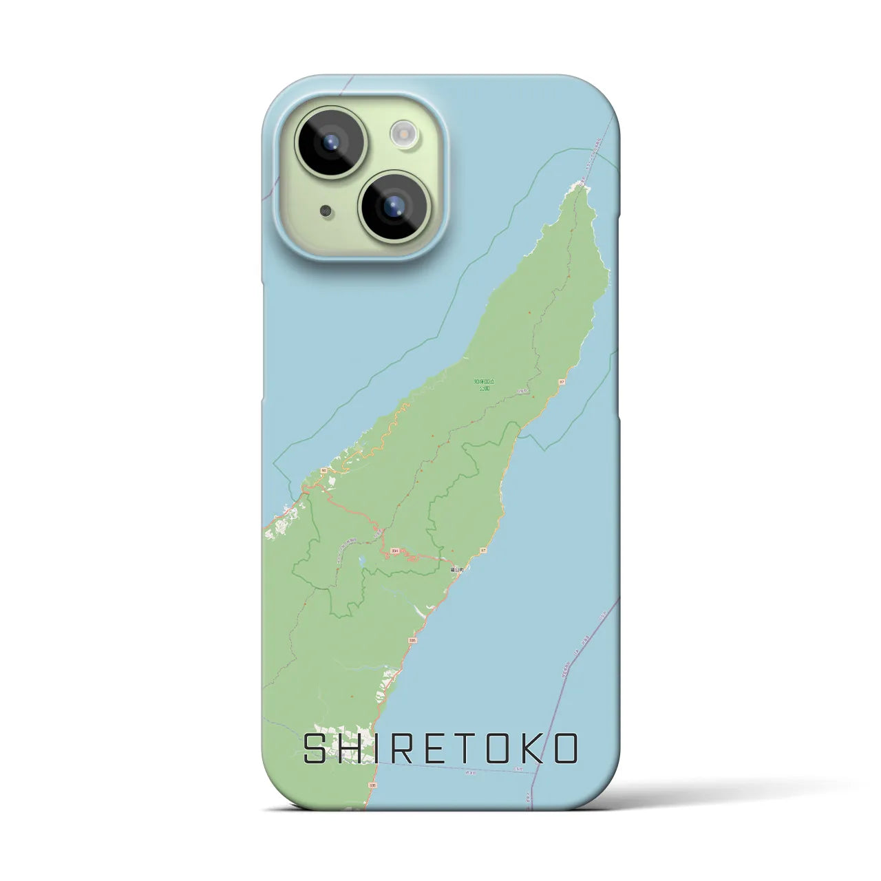【知床(北海道)】地図柄iPhoneケース(バックカバータイプ)