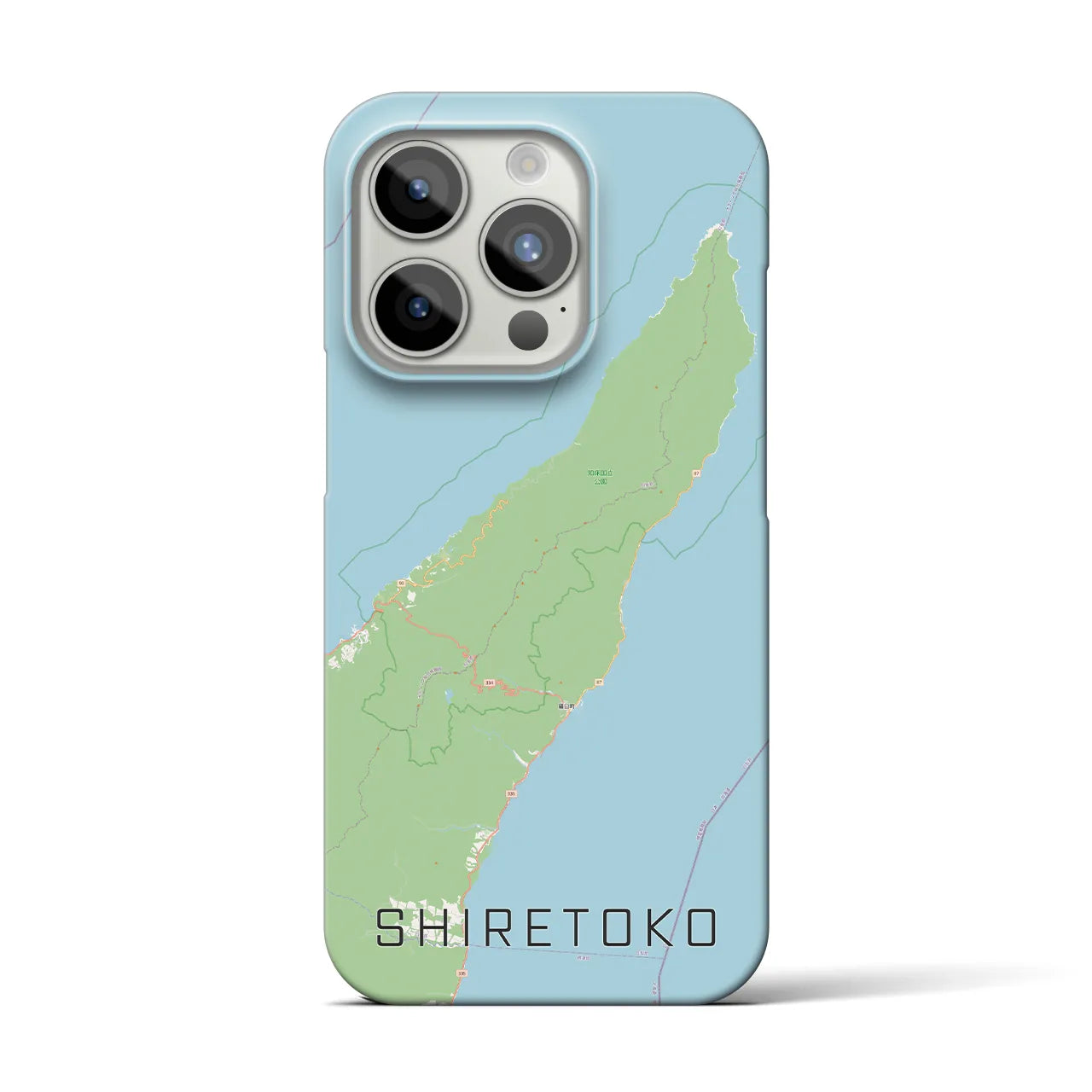 【知床(北海道)】地図柄iPhoneケース(バックカバータイプ)