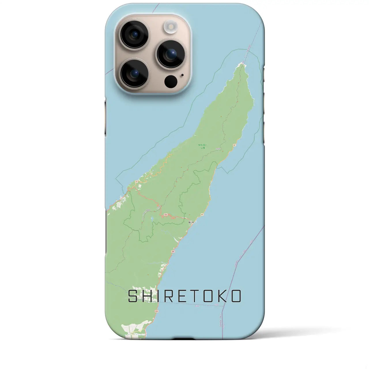 【知床(北海道)】地図柄iPhoneケース(バックカバータイプ)