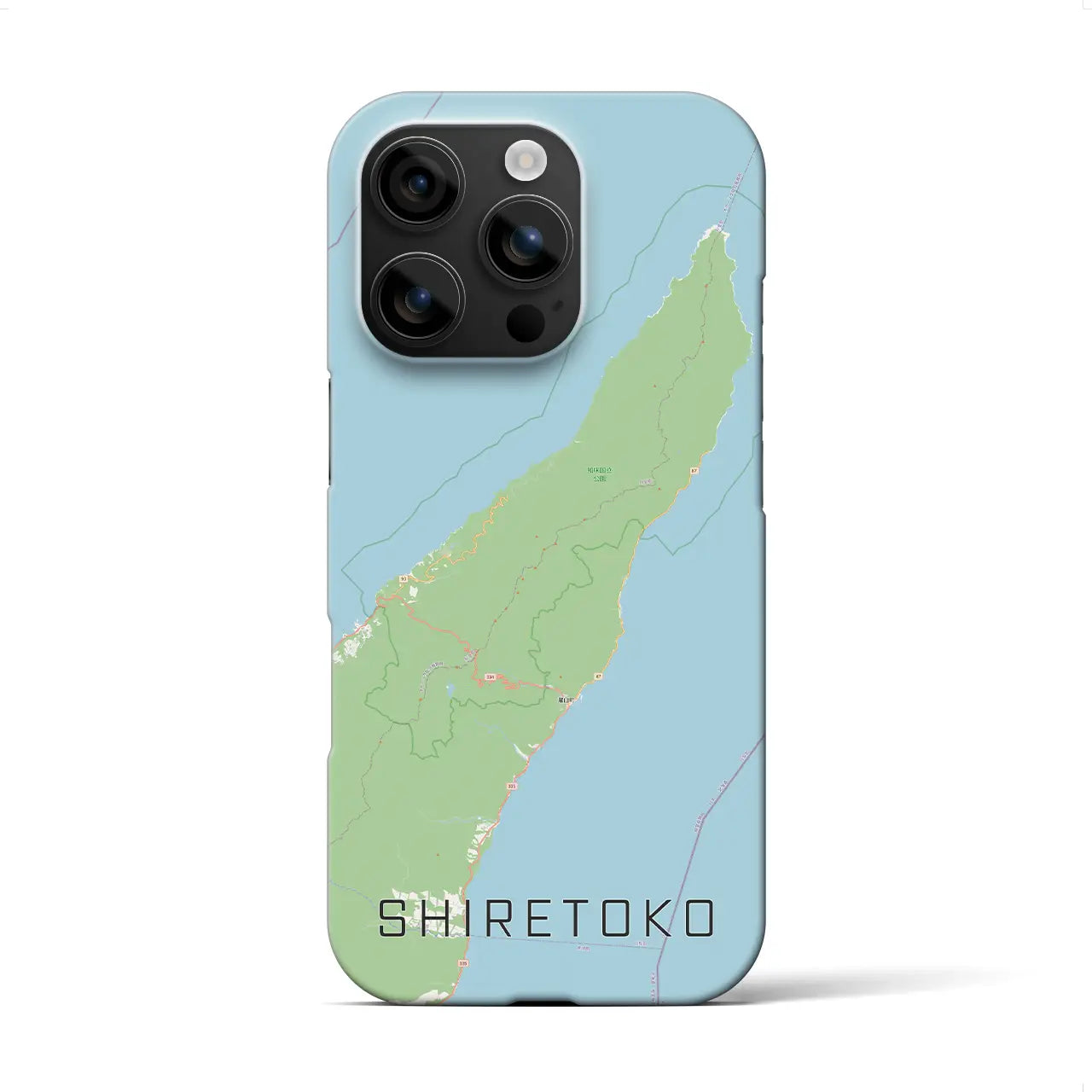 【知床(北海道)】地図柄iPhoneケース(バックカバータイプ)