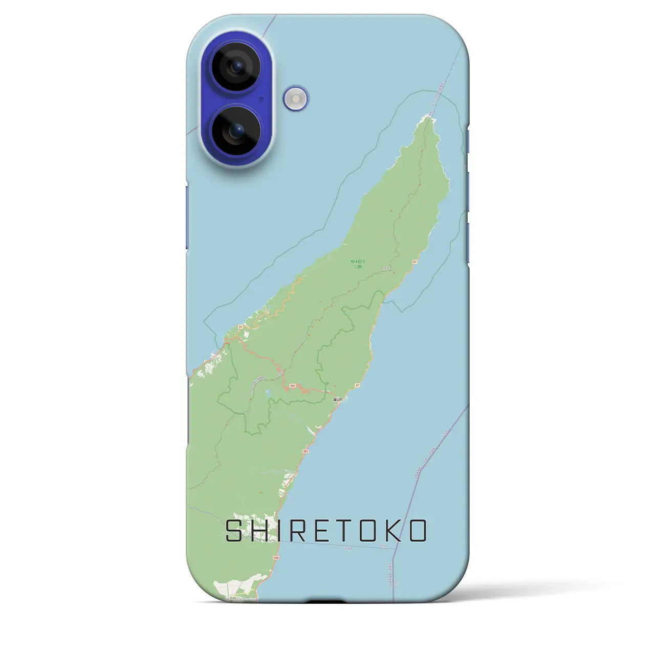 【知床(北海道)】地図柄iPhoneケース(バックカバータイプ)ナチュラル・iPhone 16 Pro Max 用