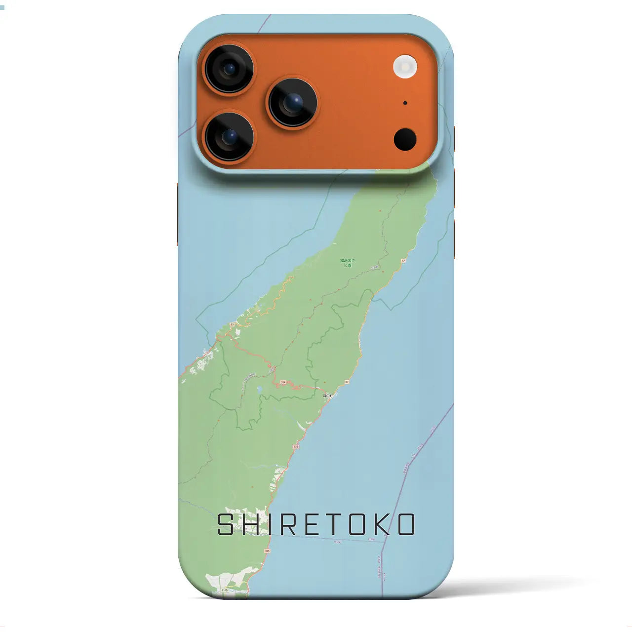 【知床(北海道)】地図柄iPhoneケース(バックカバータイプ)ナチュラル・iPhone 17 Pro Max 用