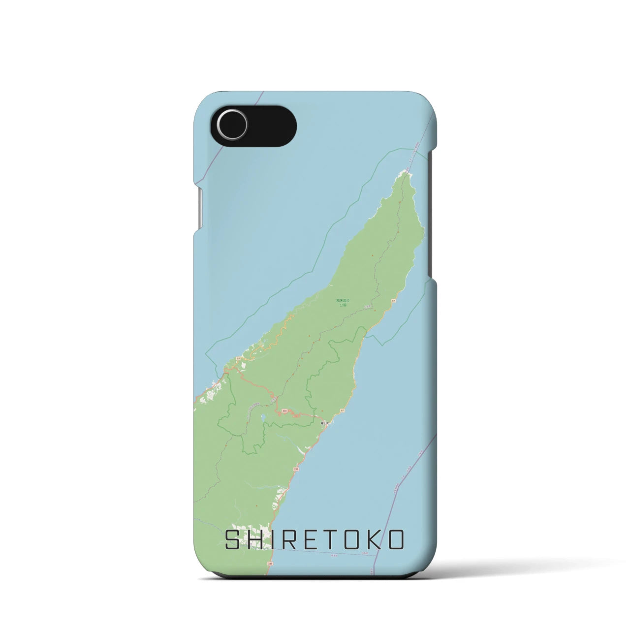 【知床(北海道)】地図柄iPhoneケース(バックカバータイプ)