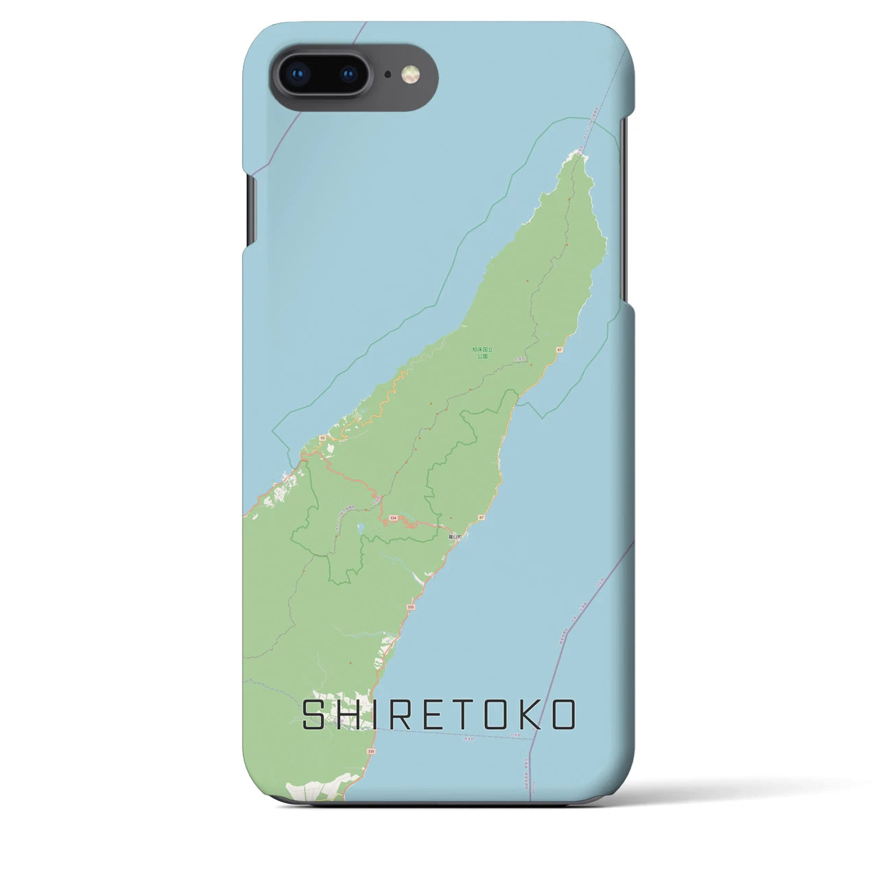 【知床(北海道)】地図柄iPhoneケース(バックカバータイプ)