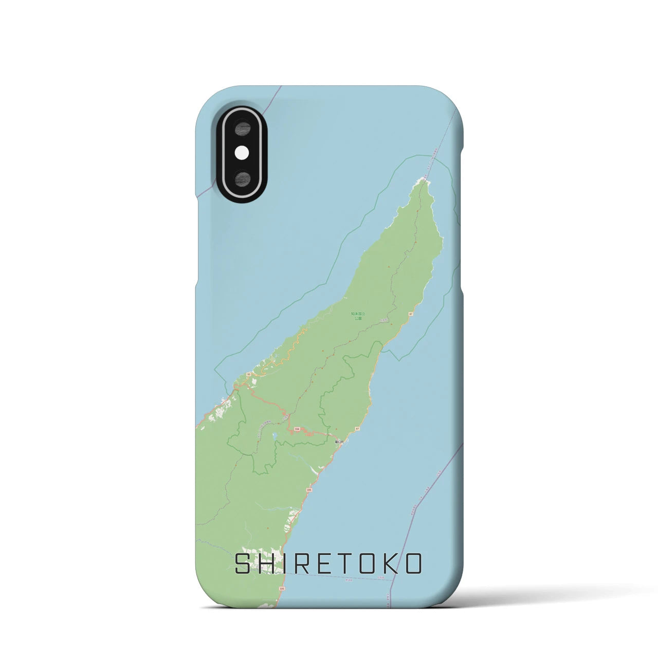 【知床(北海道)】地図柄iPhoneケース(バックカバータイプ)