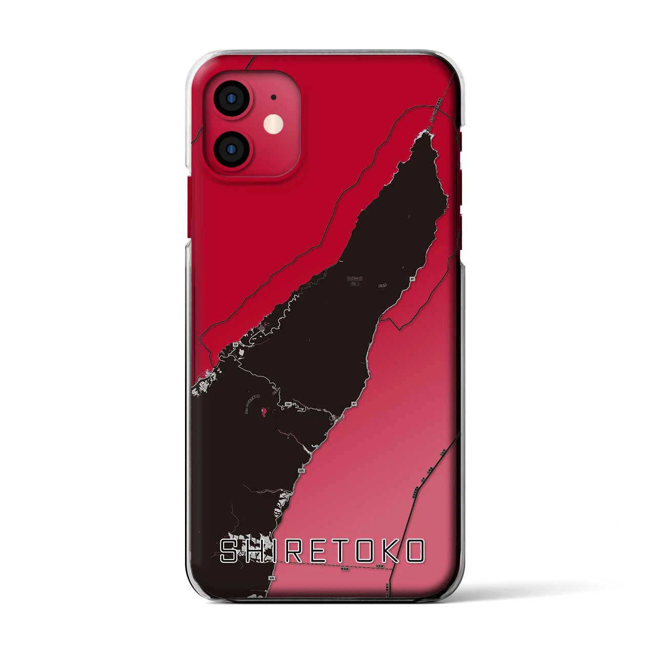 【知床(北海道)】地図柄iPhoneケース(クリアタイプ)