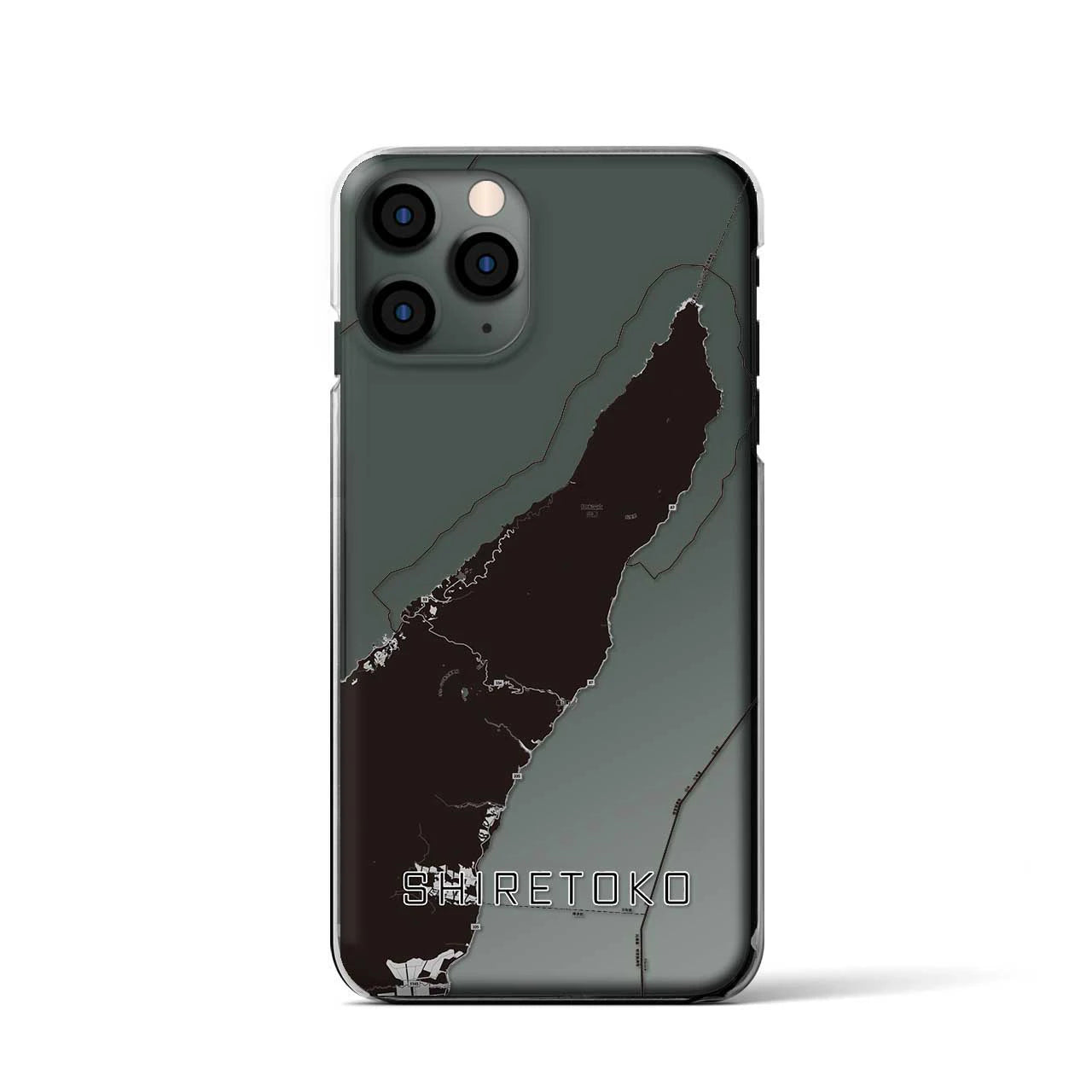 【知床(北海道)】地図柄iPhoneケース(クリアタイプ)