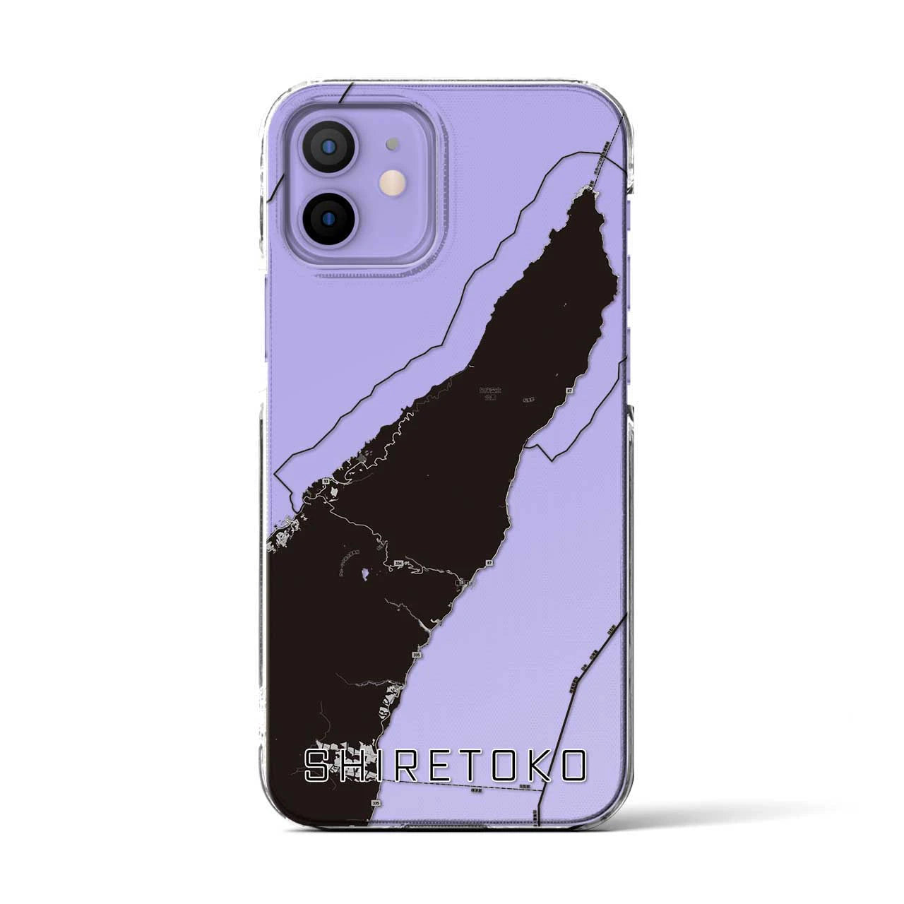 【知床(北海道)】地図柄iPhoneケース(クリアタイプ)