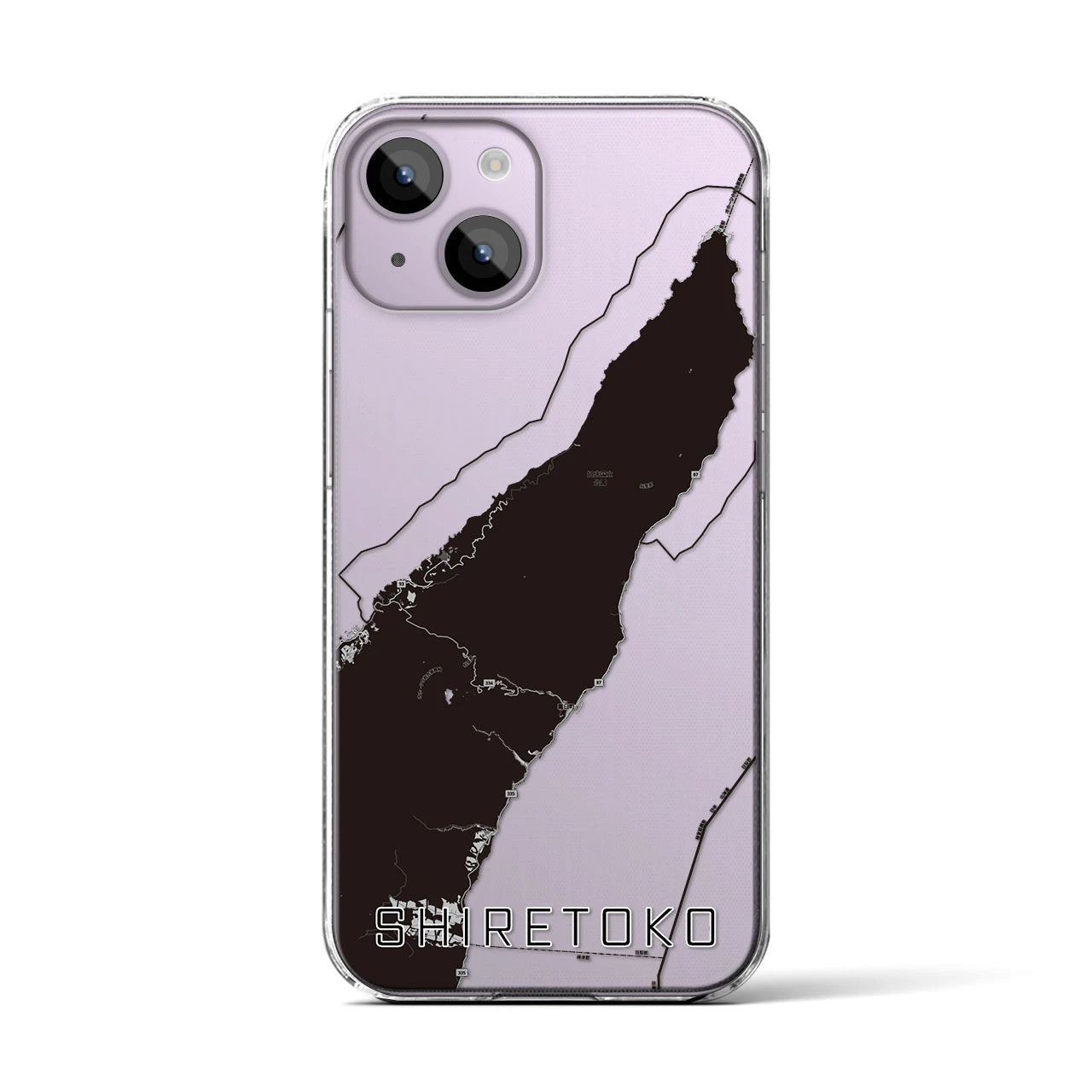 【知床(北海道)】地図柄iPhoneケース(クリアタイプ)