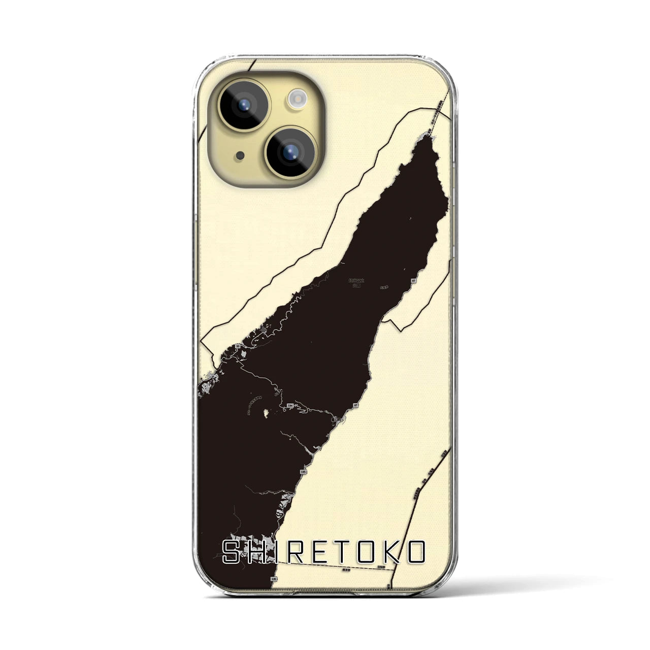 【知床(北海道)】地図柄iPhoneケース(クリアタイプ)