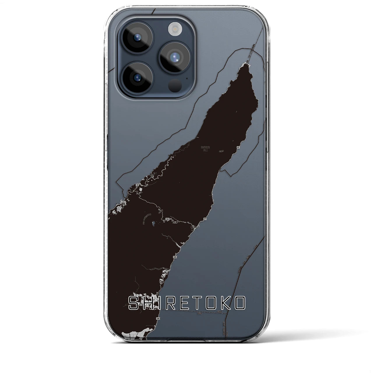 【知床(北海道)】地図柄iPhoneケース(クリアタイプ)