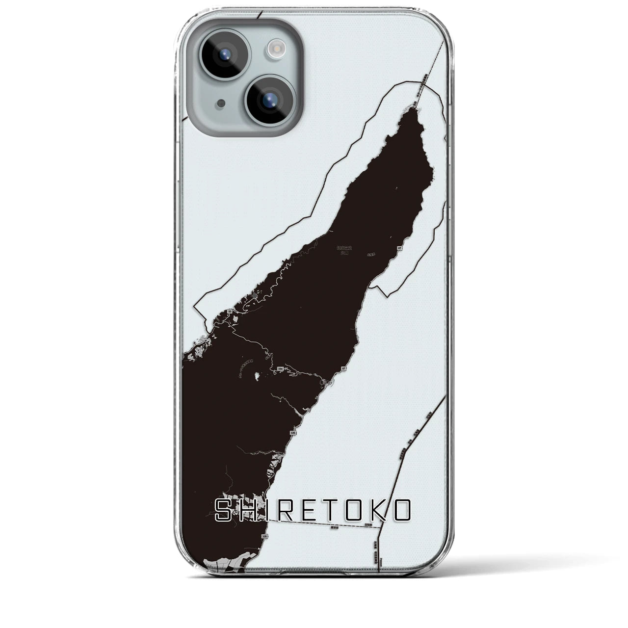 【知床(北海道)】地図柄iPhoneケース(クリアタイプ)
