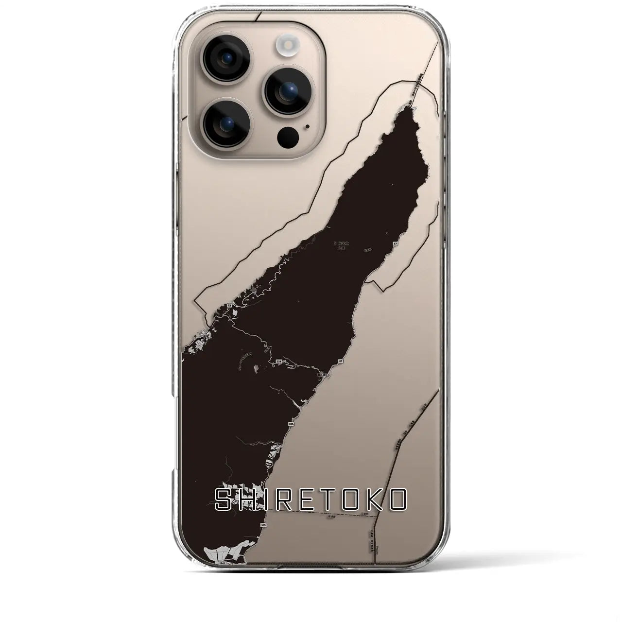 【知床(北海道)】地図柄iPhoneケース(クリアタイプ)