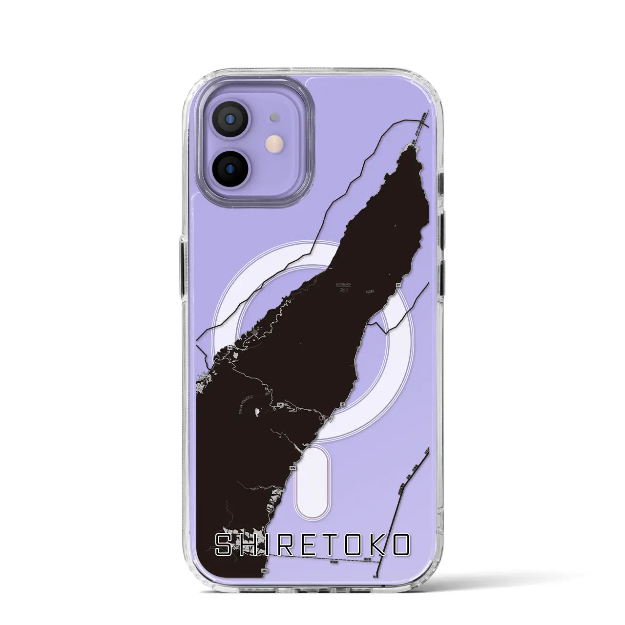【知床(北海道)】地図柄iPhoneケース(MagSafeタイプ)