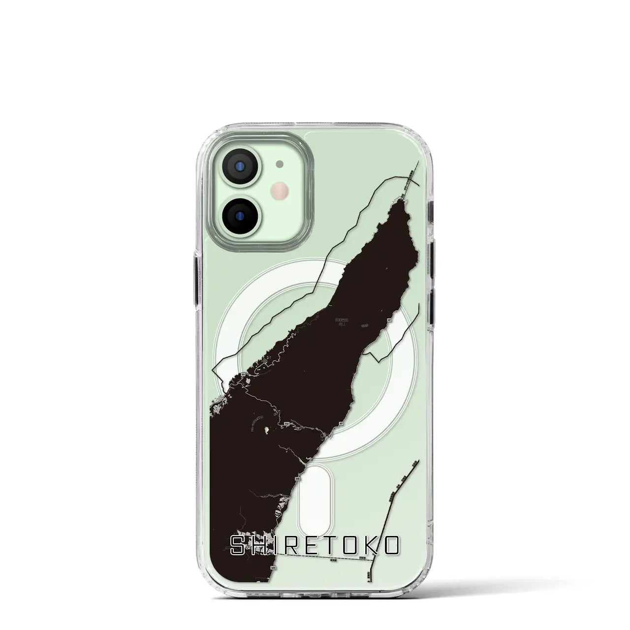 【知床(北海道)】地図柄iPhoneケース(MagSafeタイプ)