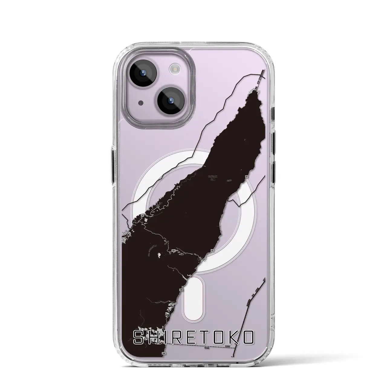 【知床(北海道)】地図柄iPhoneケース(MagSafeタイプ)