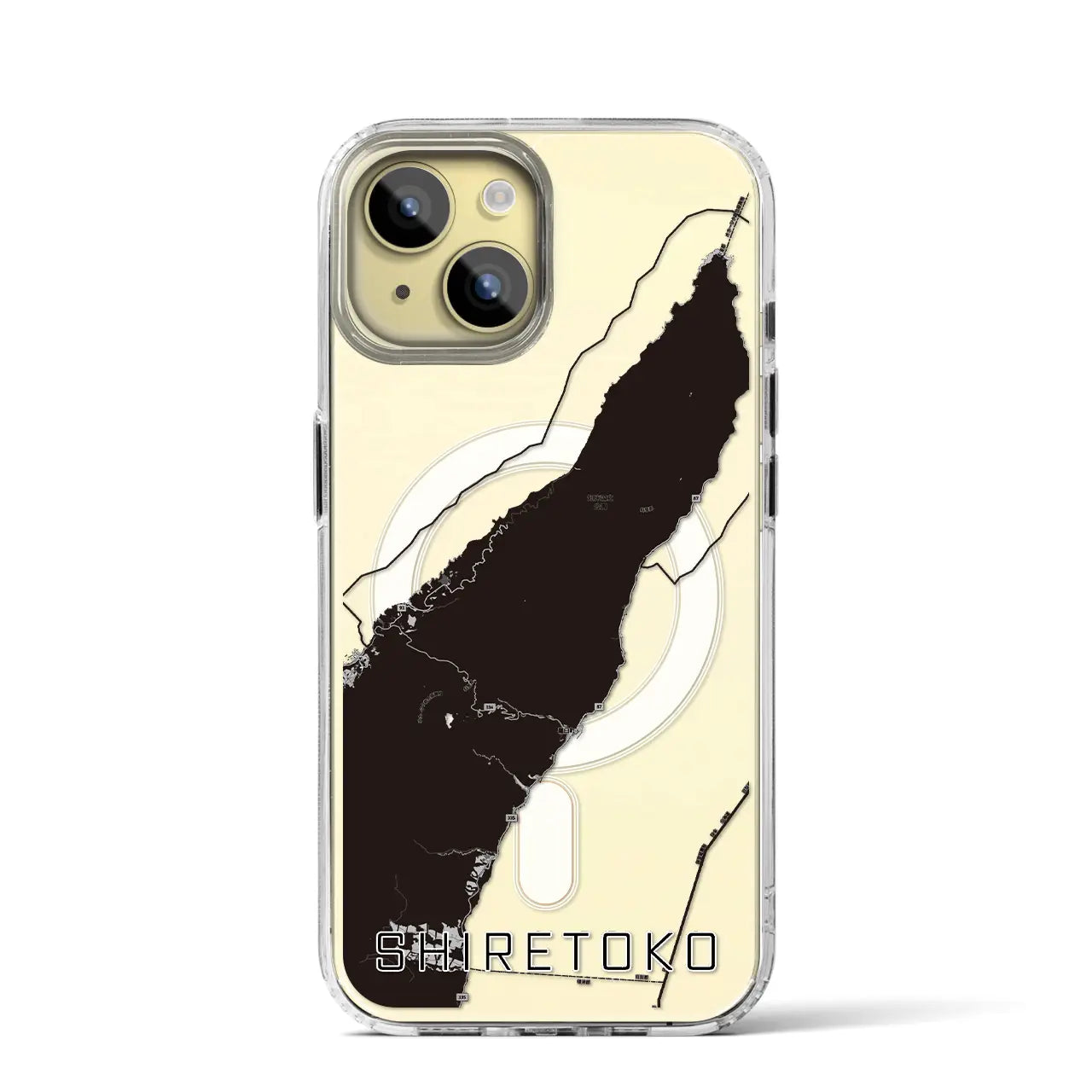 【知床(北海道)】地図柄iPhoneケース(MagSafeタイプ)