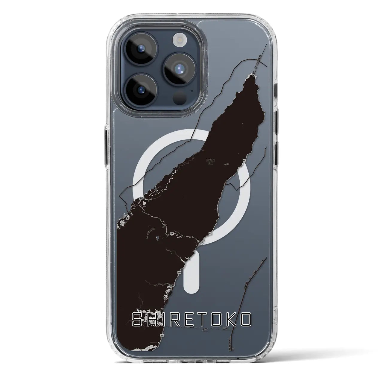 【知床(北海道)】地図柄iPhoneケース(MagSafeタイプ)