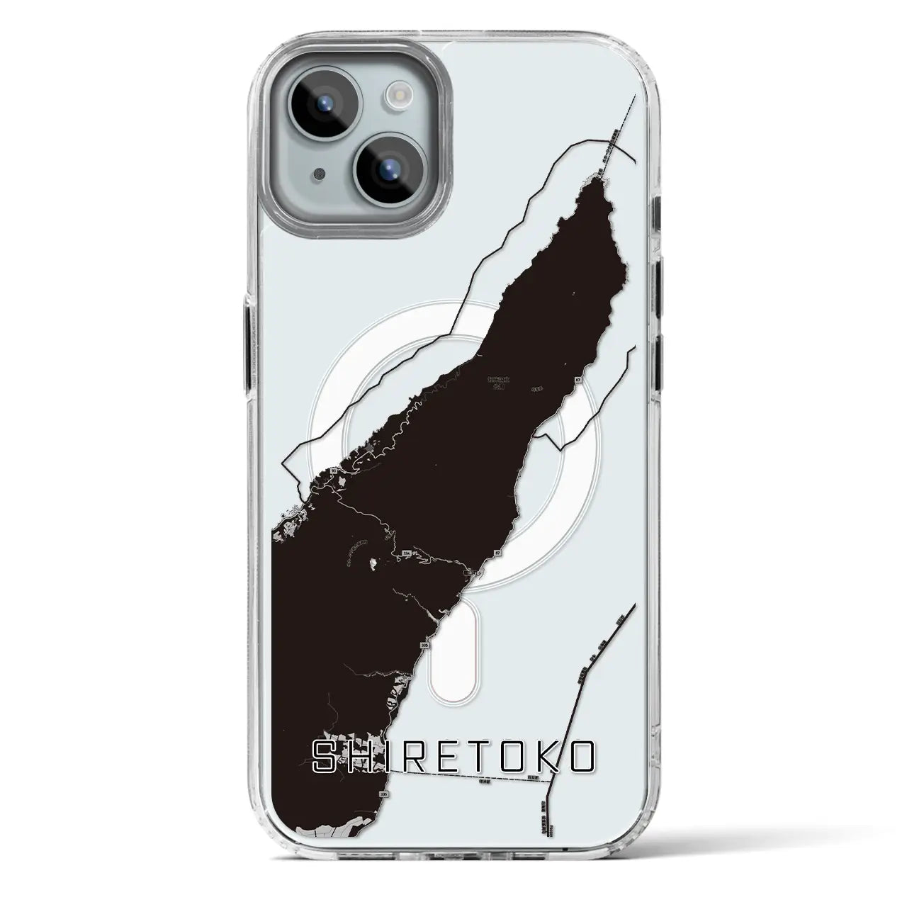 【知床(北海道)】地図柄iPhoneケース(MagSafeタイプ)