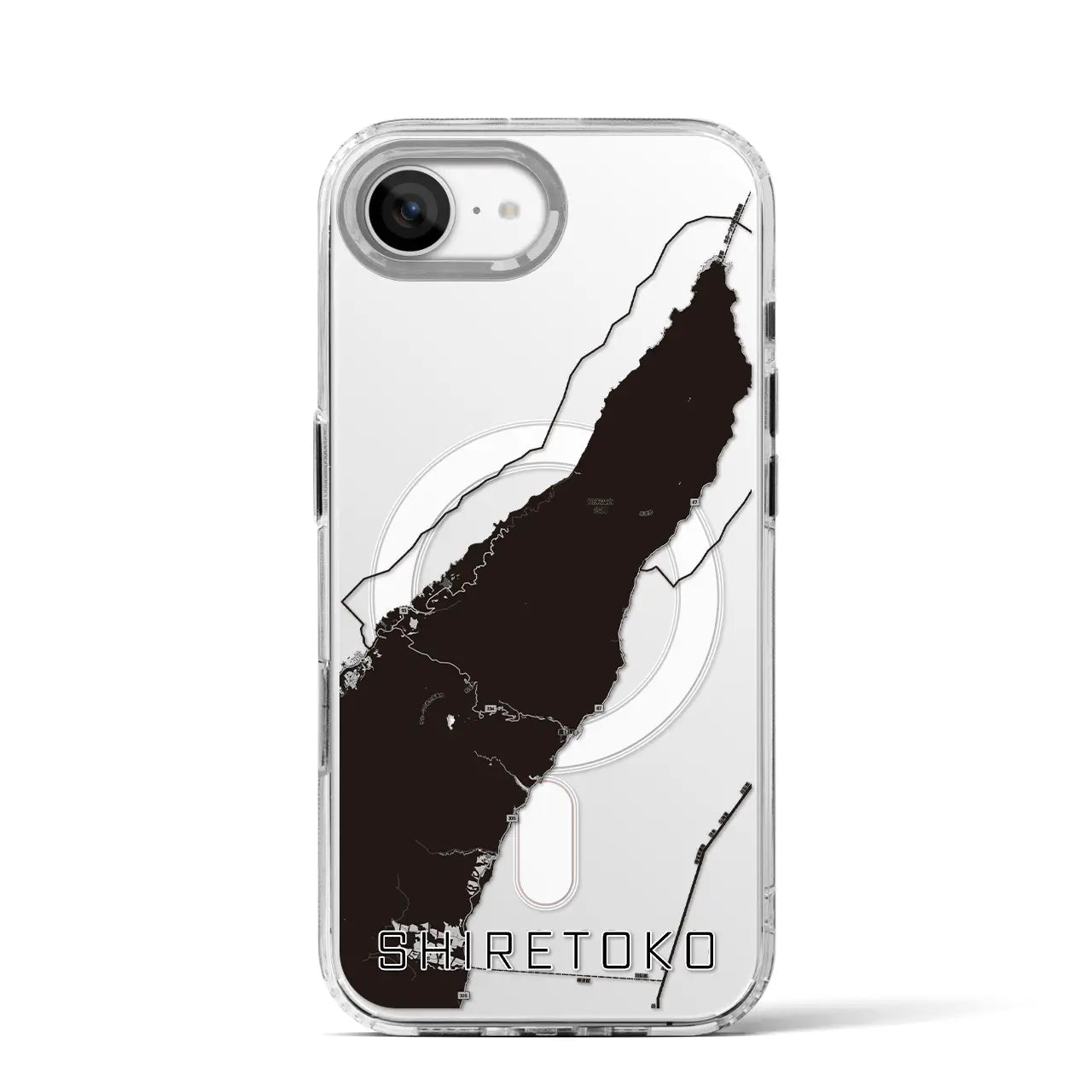 【知床(北海道)】地図柄iPhoneケース(MagSafeタイプ)