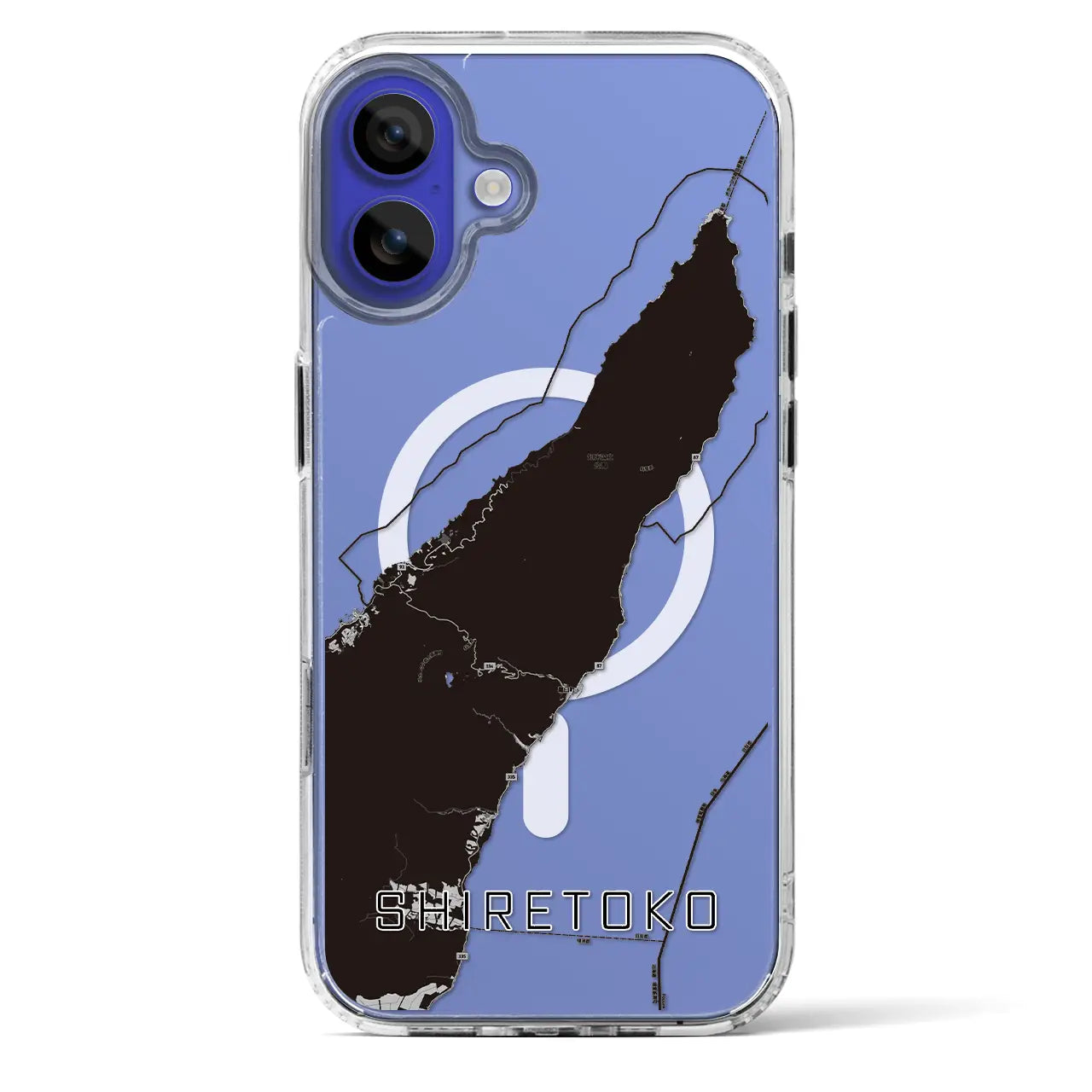 【知床(北海道)】地図柄iPhoneケース(MagSafeタイプ)
