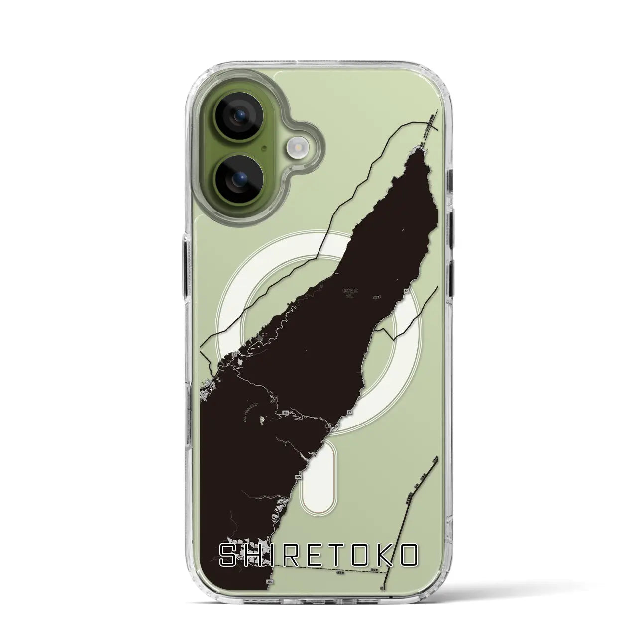 【知床(北海道)】地図柄iPhoneケース(MagSafeタイプ)