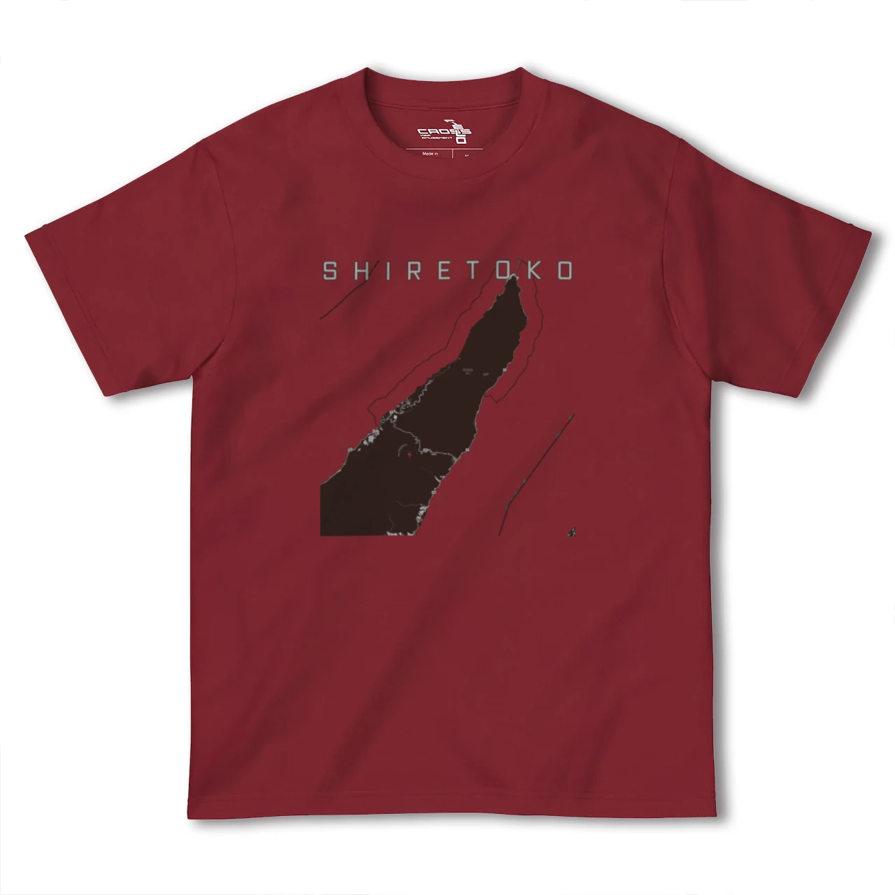 【知床(北海道)】地図柄ヘビーウェイトTシャツ