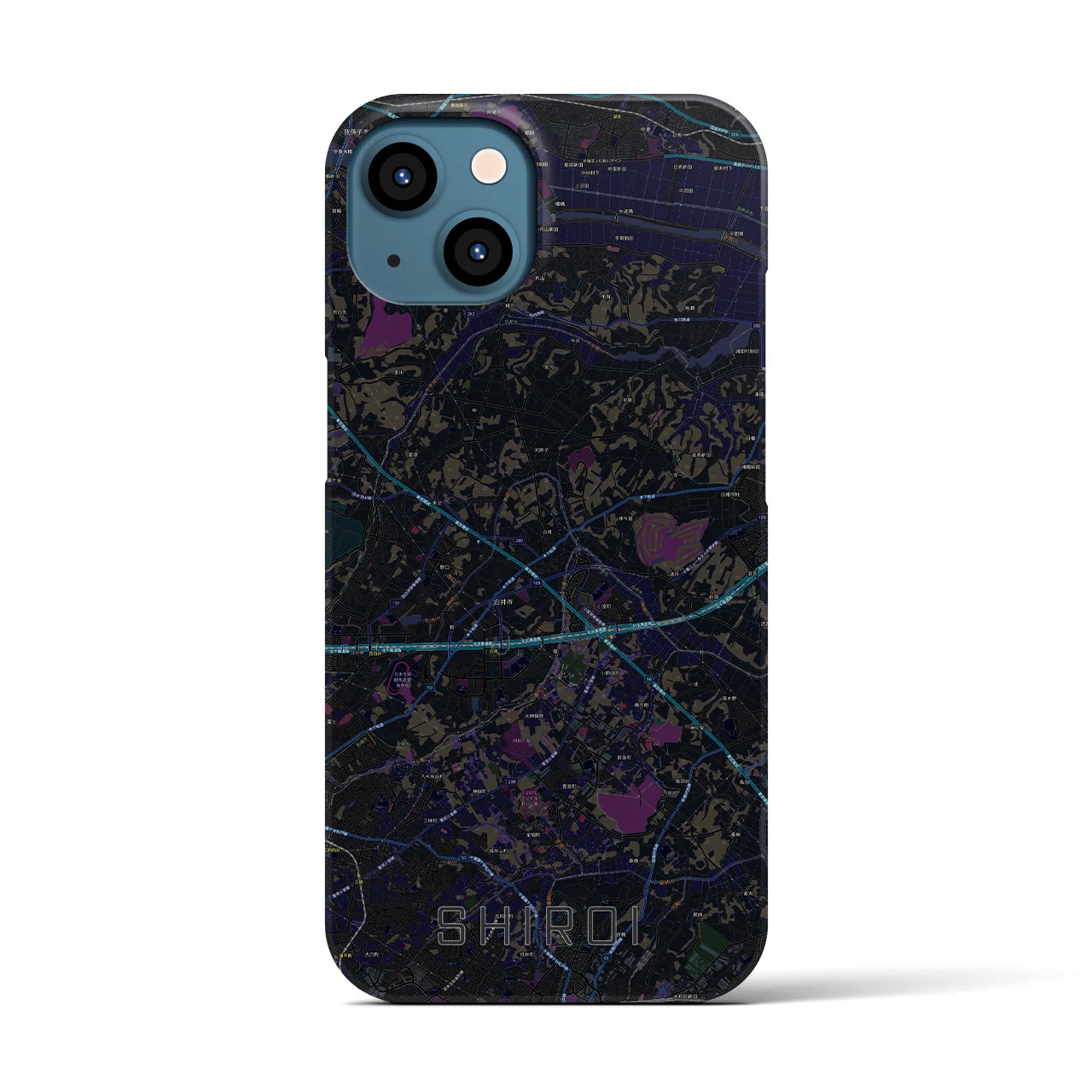 【白井(千葉県)】地図柄iPhoneケース(バックカバータイプ)