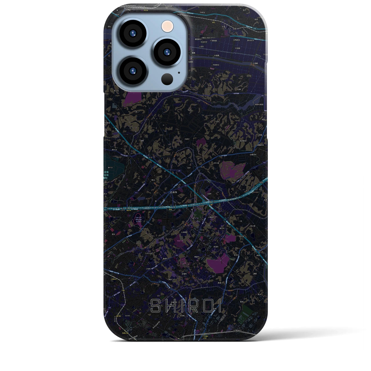【白井(千葉県)】地図柄iPhoneケース(バックカバータイプ)