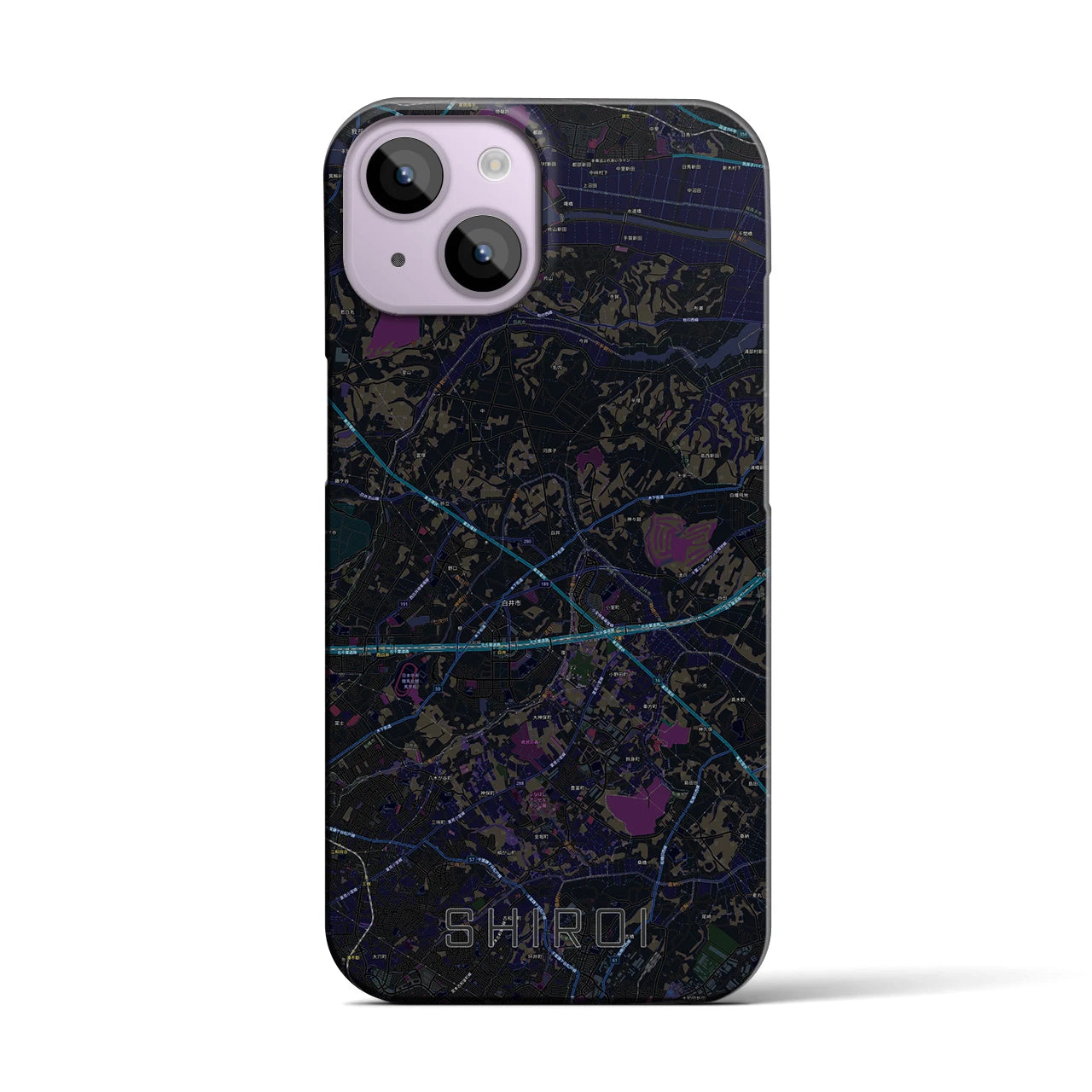 【白井(千葉県)】地図柄iPhoneケース(バックカバータイプ)