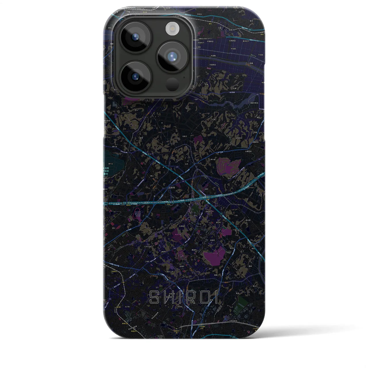 【白井(千葉県)】地図柄iPhoneケース(バックカバータイプ)