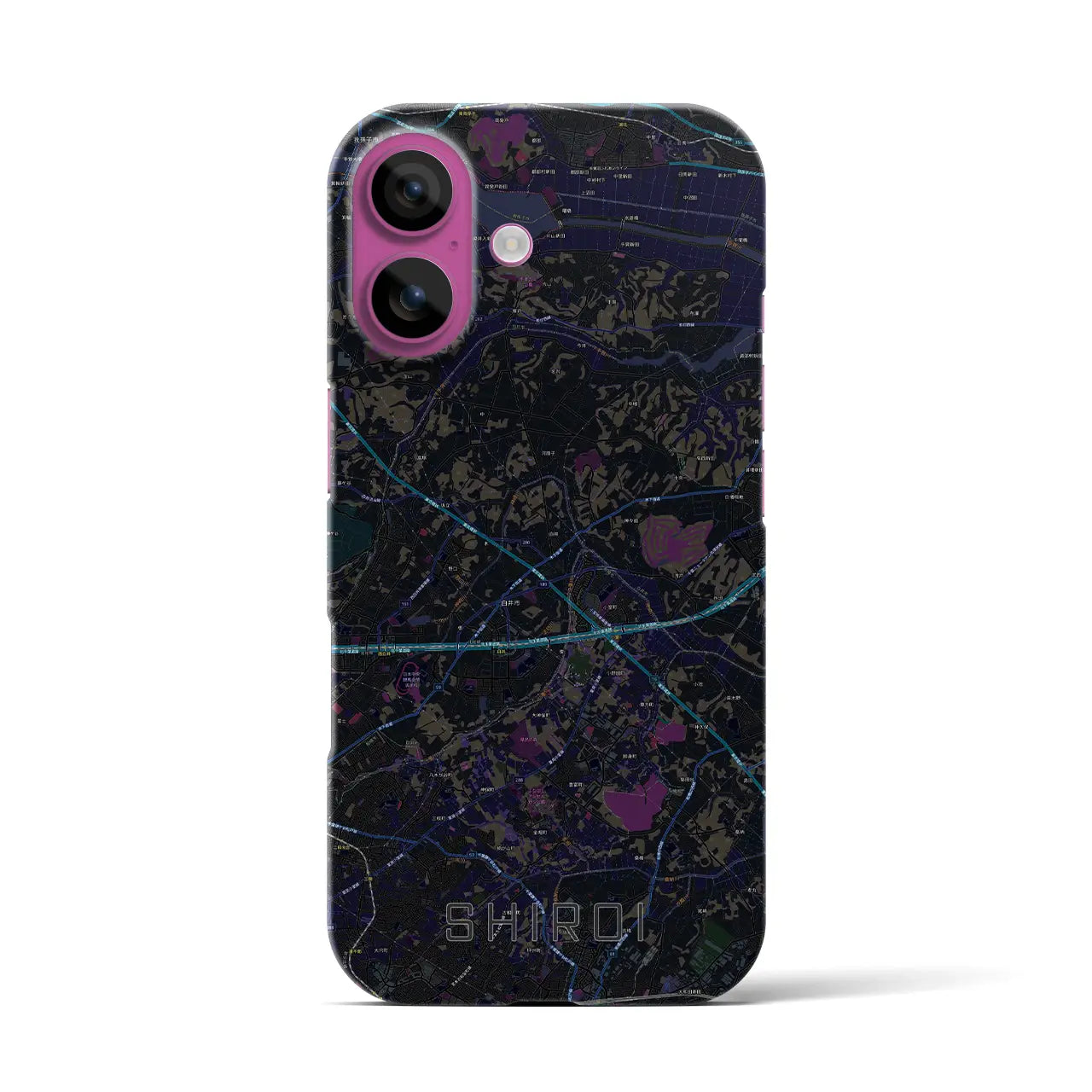 【白井(千葉県)】地図柄iPhoneケース(バックカバータイプ)