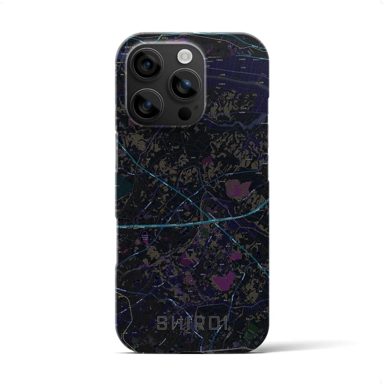 【白井(千葉県)】地図柄iPhoneケース(バックカバータイプ)