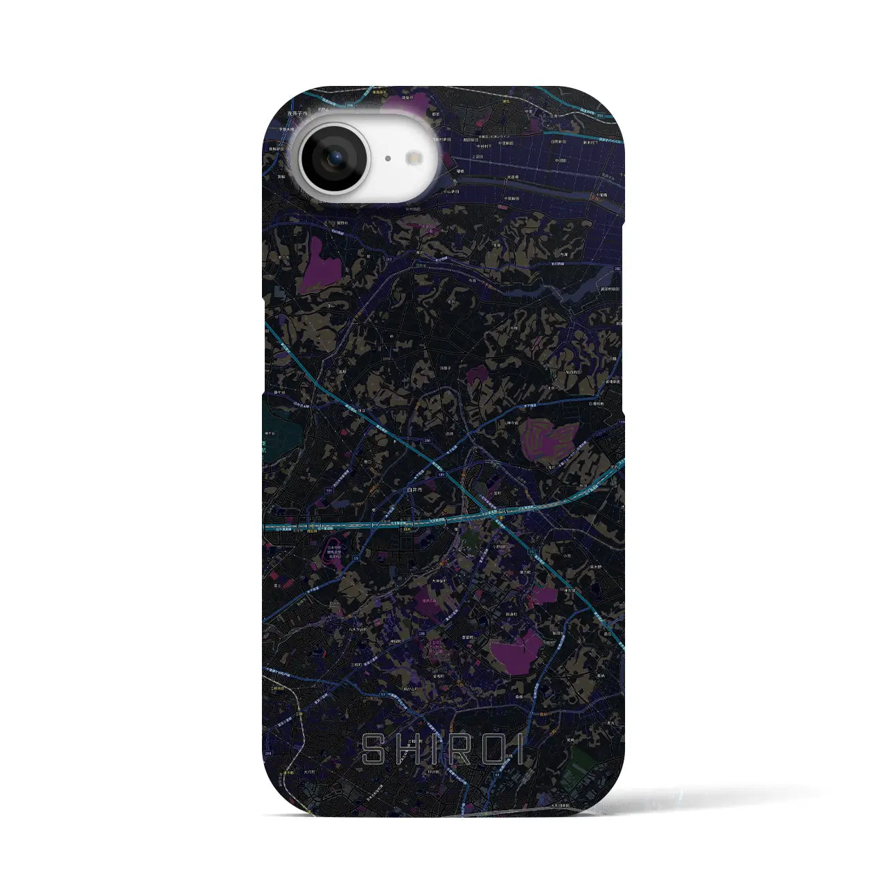 【白井(千葉県)】地図柄iPhoneケース(バックカバータイプ)