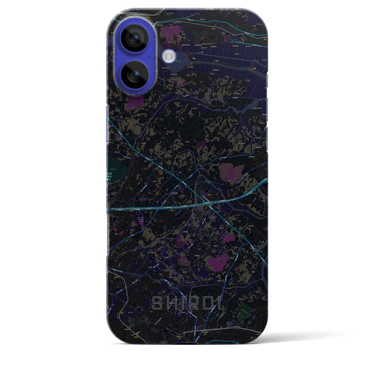 【白井(千葉県)】地図柄iPhoneケース(バックカバータイプ)